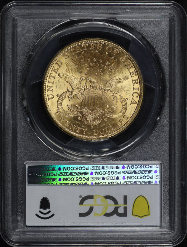Reverse of this 1899-S Liberty Head $20 Type 3 PCGS MS-63 CAC