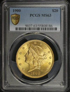 Obverse of this 1900 Liberty Head $20 Type 3 PCGS MS-63