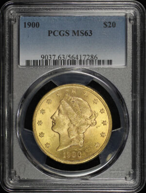 Obverse of this 1900 Liberty Head $20 Type 3 PCGS MS-63