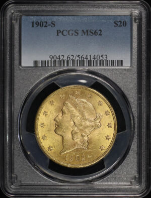 Obverse of this 1902-S Liberty Head $20 Type 3 PCGS MS-62