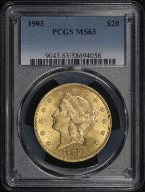 Obverse of this 1903 Liberty Head $20 Type 3 PCGS MS-63