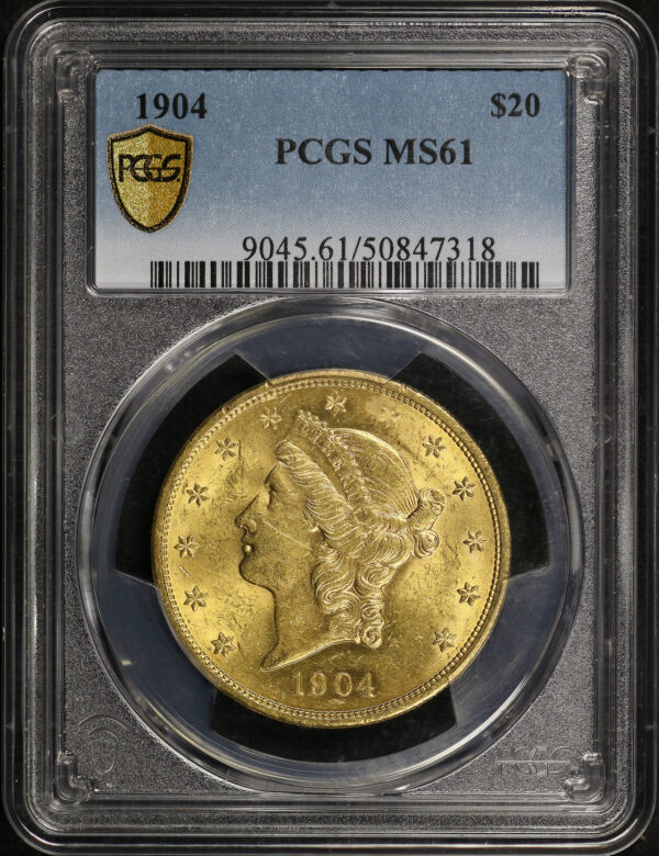 Obverse of this 1904 Liberty Head $20 Type 3 PCGS MS-61