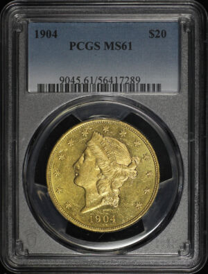 Obverse of this 1904 Liberty Head $20 Type 3 PCGS MS-61