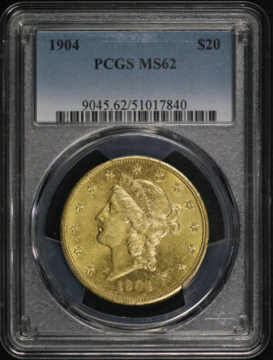 Obverse of this 1904 Liberty Head $20 Type 3 PCGS MS-62