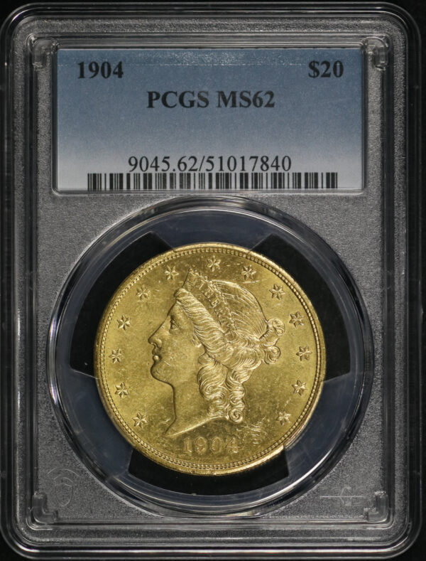 Obverse of this 1904 Liberty Head $20 Type 3 PCGS MS-62