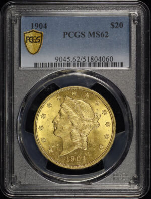 Obverse of this 1904 Liberty Head $20 Type 3 PCGS MS-62