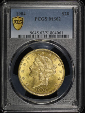 Obverse of this 1904 Liberty Head $20 Type 3 PCGS MS-62
