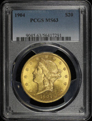 Obverse of this 1904 Liberty Head $20 Type 3 PCGS MS-63