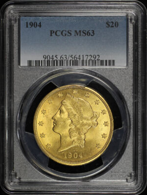 Obverse of this 1904 Liberty Head $20 Type 3 PCGS MS-63