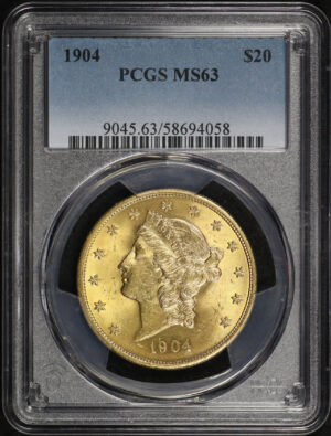 Obverse of this 1904 Liberty Head $20 Type 3 PCGS MS-63