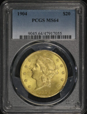 Obverse of this 1904 Liberty Head $20 Type 3 PCGS MS-64