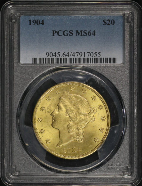 Obverse of this 1904 Liberty Head $20 Type 3 PCGS MS-64