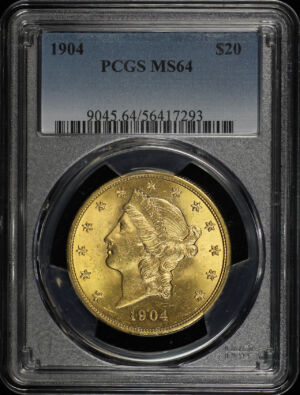 Obverse of this 1904 Liberty Head $20 Type 3 PCGS MS-64