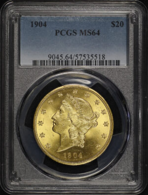 Obverse of this 1904 Liberty Head $20 Type 3 PCGS MS-64