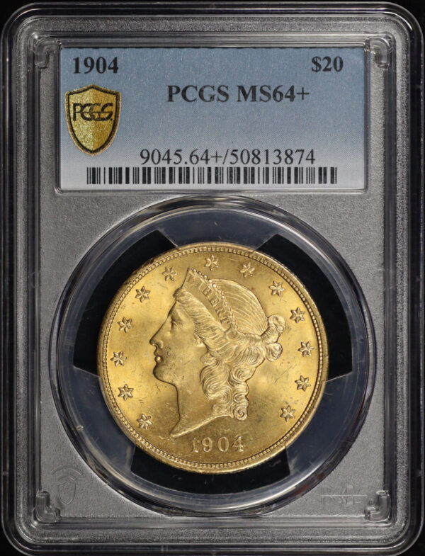 Obverse of this 1904 Liberty Head $20 Type 3 PCGS MS-64+