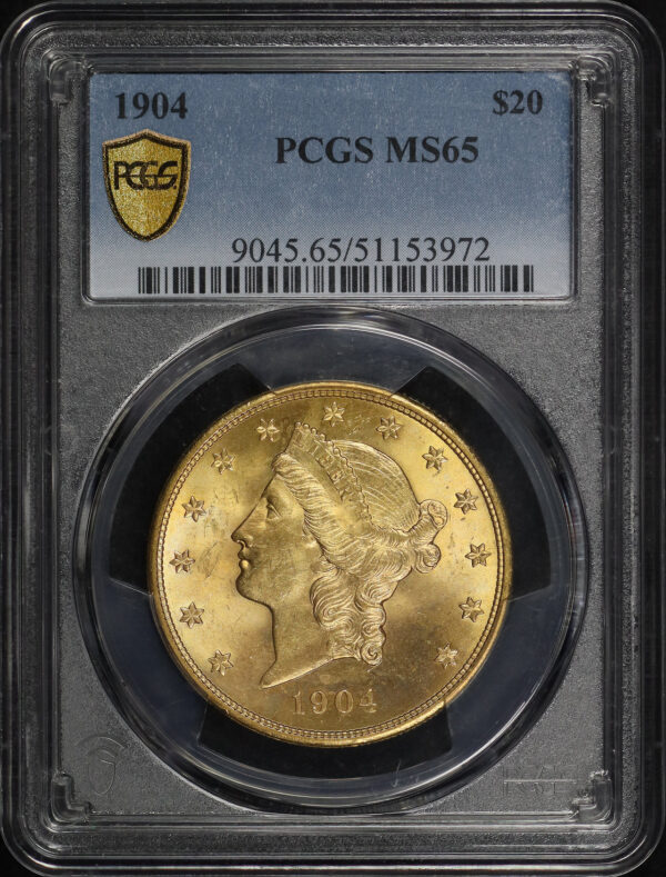Obverse of this 1904 Liberty Head $20 Type 3 PCGS MS-65