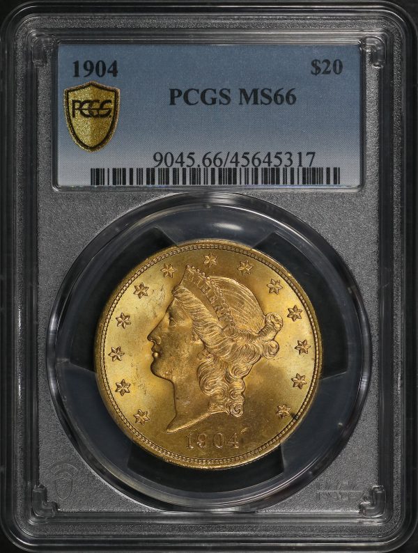 Obverse of this 1904 Liberty Head $20 Type 3 PCGS MS-66