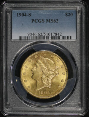 Obverse of this 1904-S Liberty Head $20 Type 3 PCGS MS-62