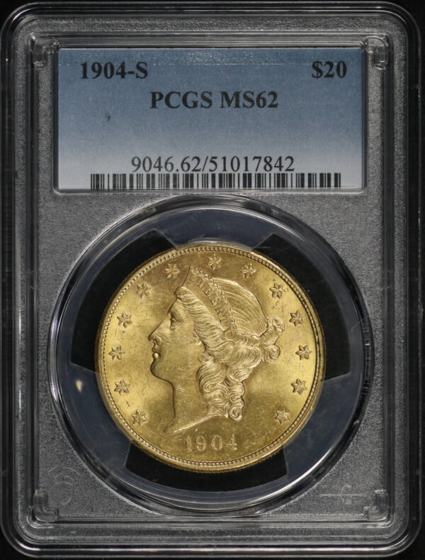 Obverse of this 1904-S Liberty Head $20 Type 3 PCGS MS-62