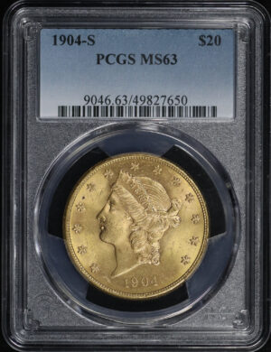 Obverse of this 1904-S Liberty Head $20 Type 3 PCGS MS-63