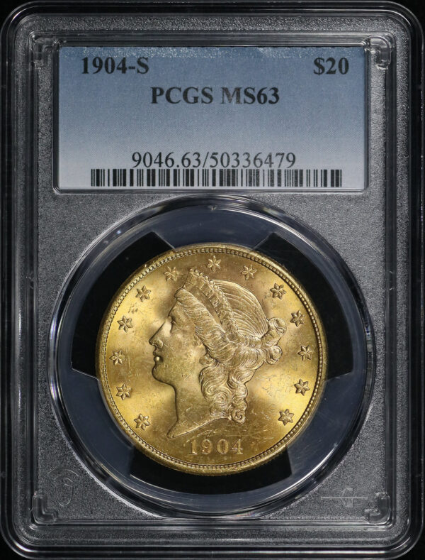 Obverse of this 1904-S Liberty Head $20 Type 3 PCGS MS-63