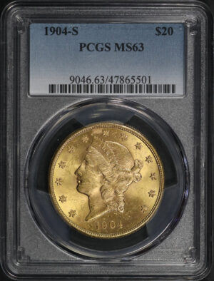 Obverse of this 1904-S Liberty Head $20 Type 3 PCGS MS-63