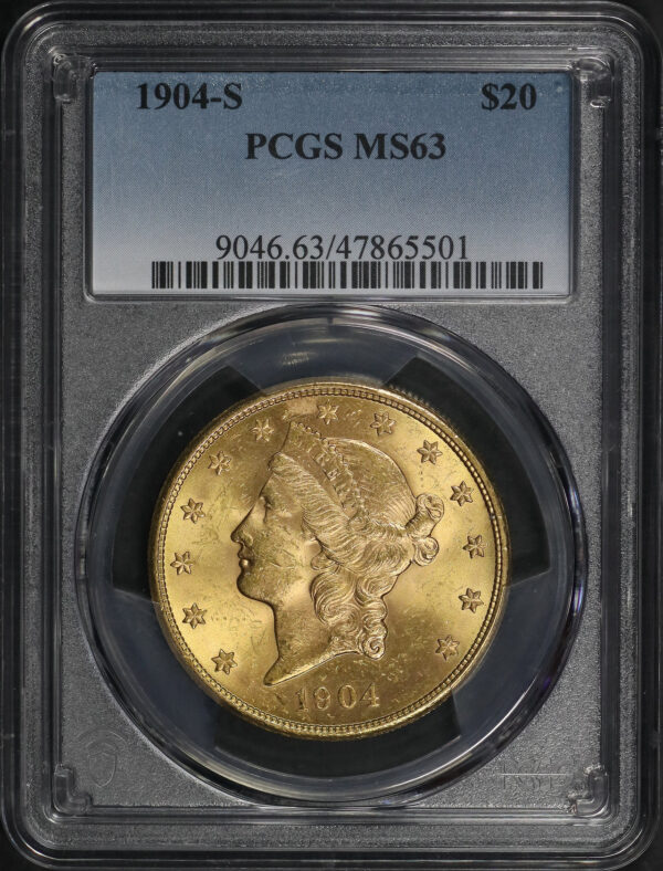 Obverse of this 1904-S Liberty Head $20 Type 3 PCGS MS-63