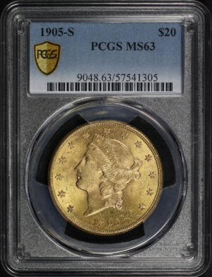 Obverse of this 1905-S Liberty Head $20 Type 3 PCGS MS-63