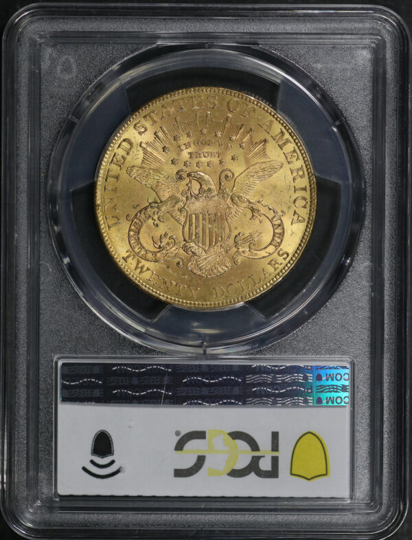 Reverse of this 1906 Liberty Head $20 Type 3 PCGS MS-63+ CAC