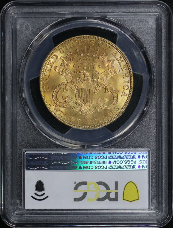 Reverse of this 1907-D Liberty Head $20 Type 3 PCGS MS-65+
