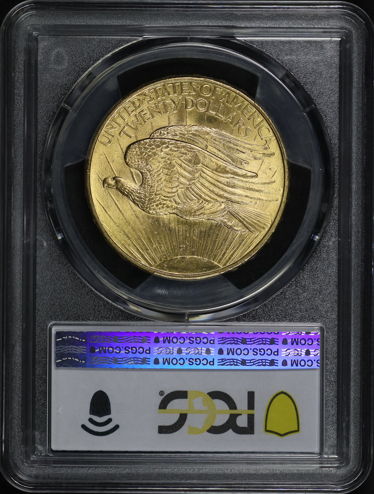 Reverse of this 1908 St. Gaudens $20 No Motto PCGS MS-64