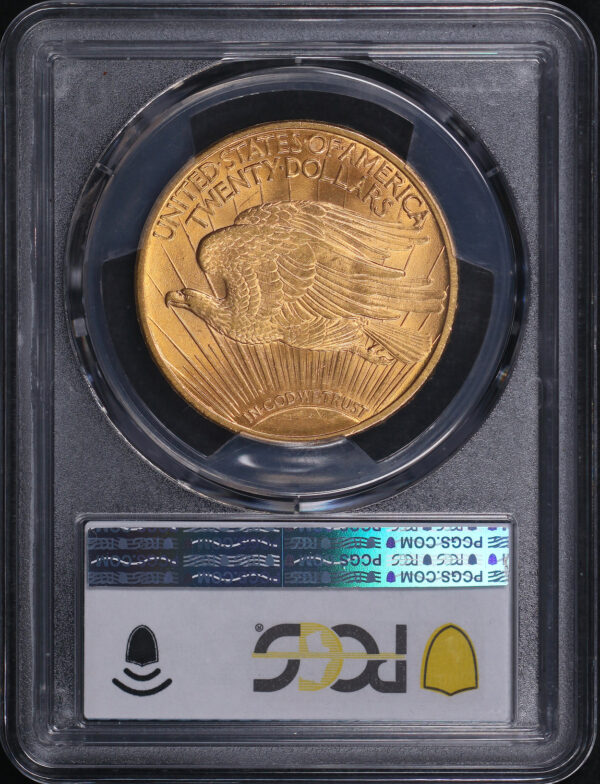 Reverse of this 1908 St. Gaudens $20 Motto PCGS MS-66