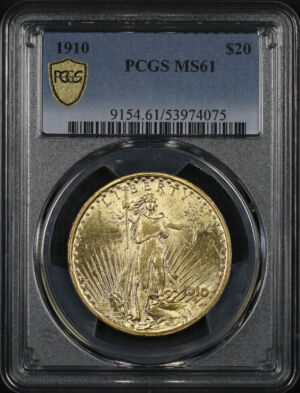 Obverse of this 1910 St. Gaudens $20 PCGS MS-61