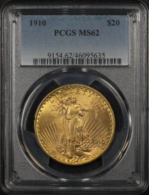 Obverse of this 1910 St. Gaudens $20 PCGS MS-62