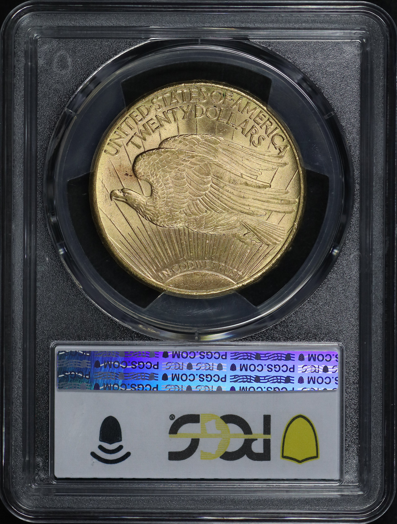 Reverse of this 1910-S St. Gaudens $20 PCGS MS-62