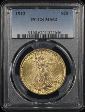 Obverse of this 1912 St. Gaudens $20 PCGS MS-62