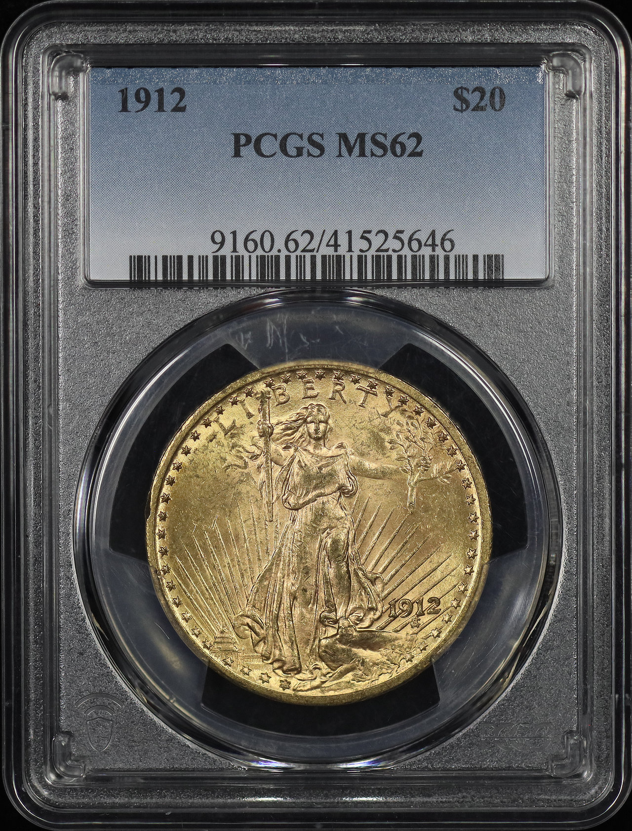 Obverse of this 1912 St. Gaudens $20 PCGS MS-62