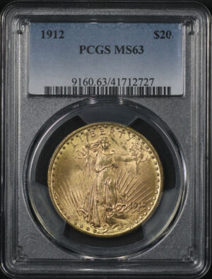 Obverse of this 1912 St. Gaudens $20 PCGS MS-63
