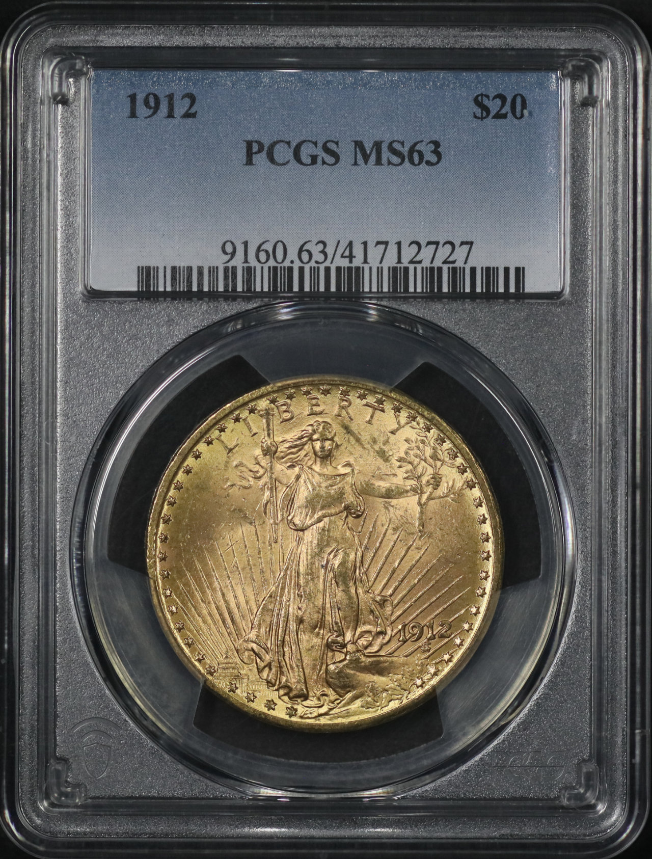 Obverse of this 1912 St. Gaudens $20 PCGS MS-63