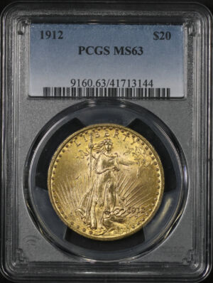 Obverse of this 1912 St. Gaudens $20 PCGS MS-63