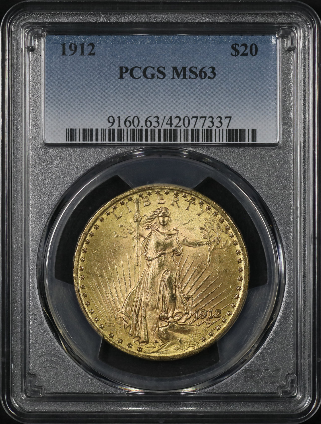 Obverse of this 1912 St. Gaudens $20 PCGS MS-63