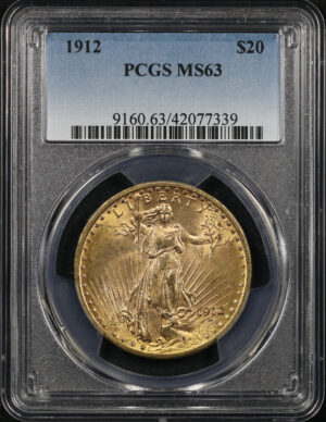 Obverse of this 1912 St. Gaudens $20 PCGS MS-63