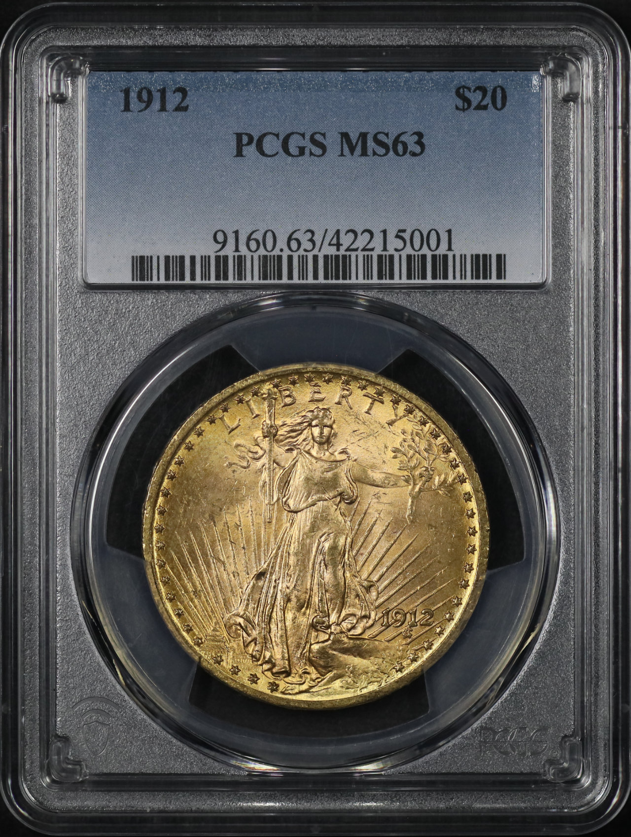 Obverse of this 1912 St. Gaudens $20 PCGS MS-63