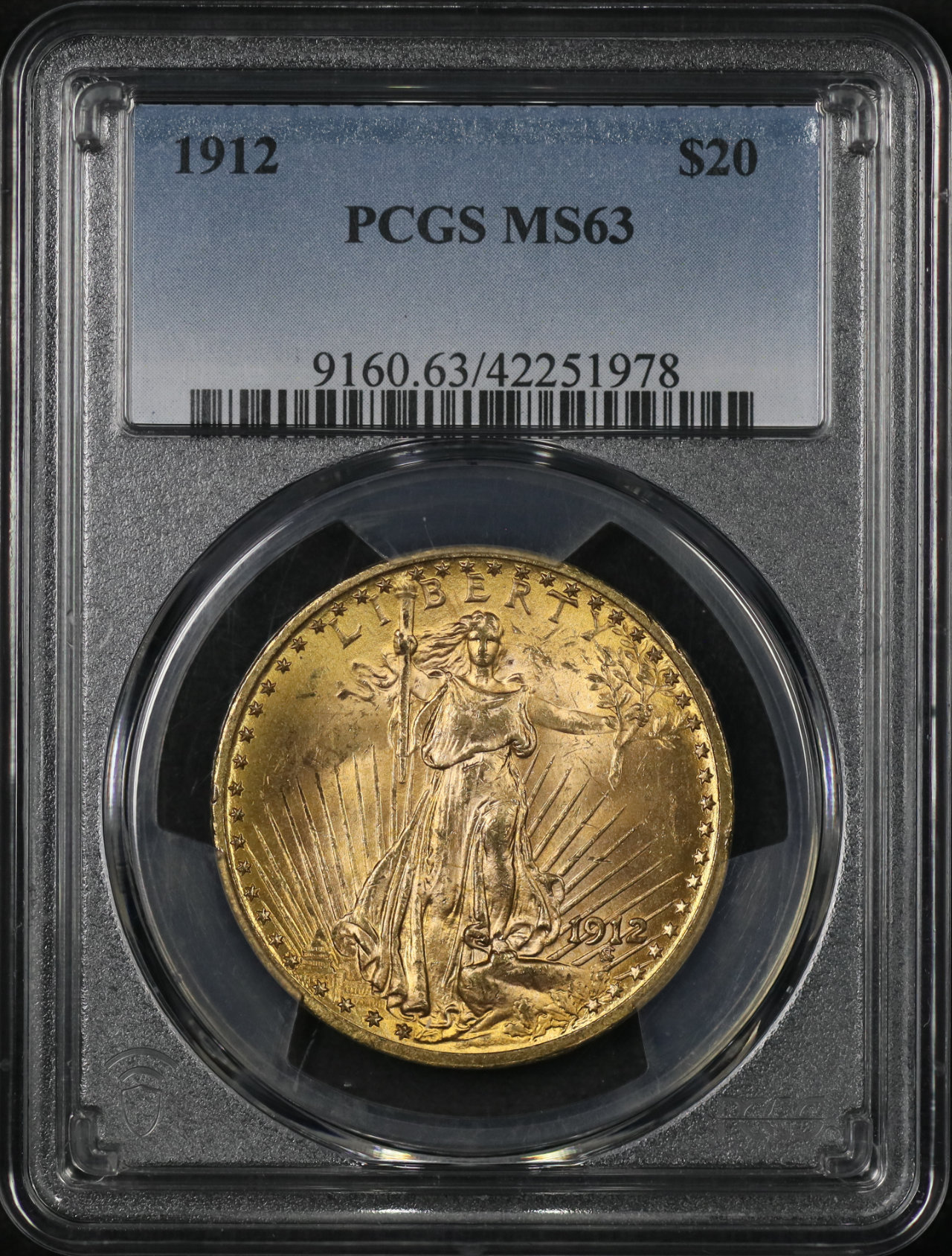 Obverse of this 1912 St. Gaudens $20 PCGS MS-63