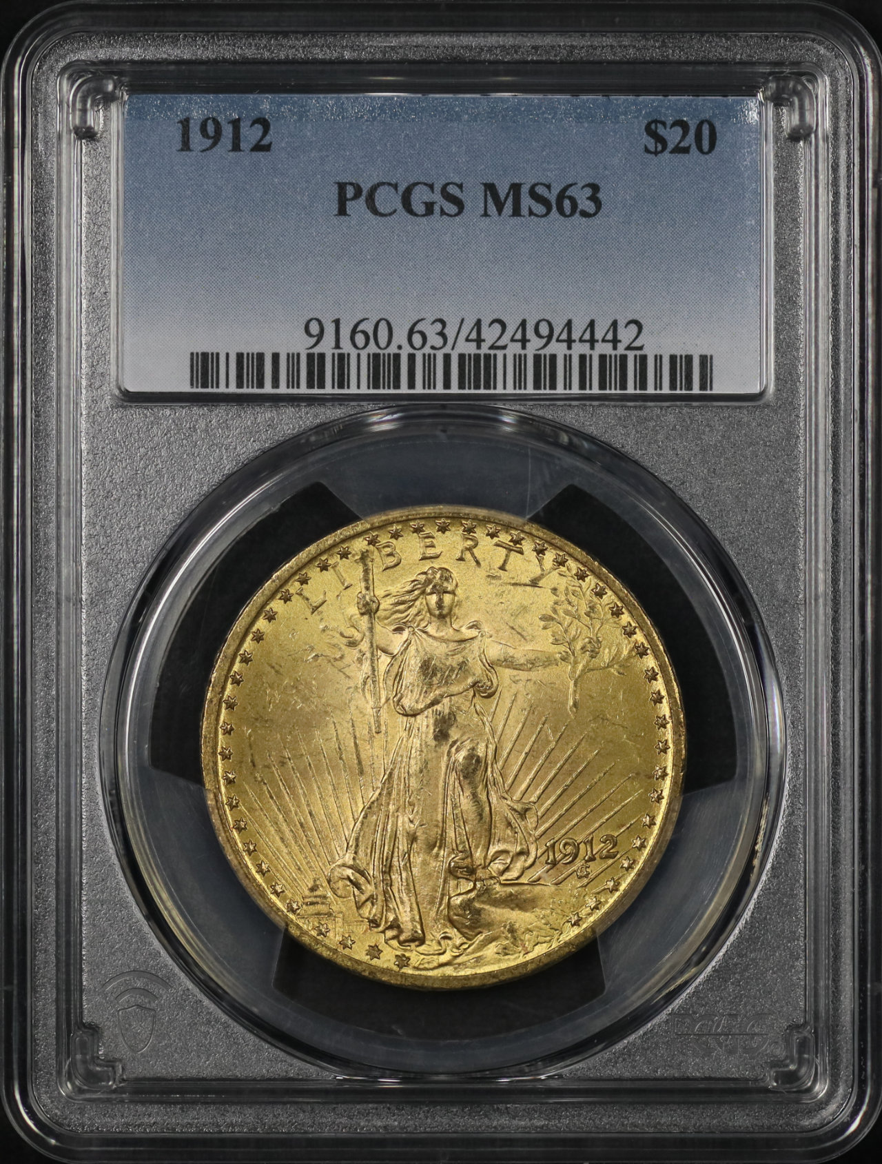 Obverse of this 1912 St. Gaudens $20 PCGS MS-63