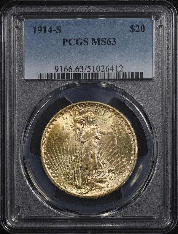 Obverse of this 1914-S St. Gaudens $20 PCGS MS-63