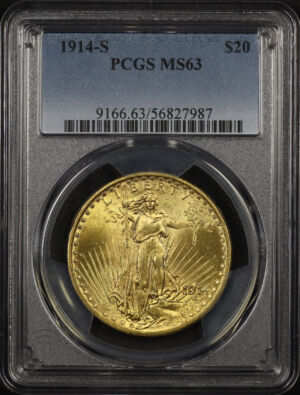 Obverse of this 1914-S St. Gaudens $20 PCGS MS-63