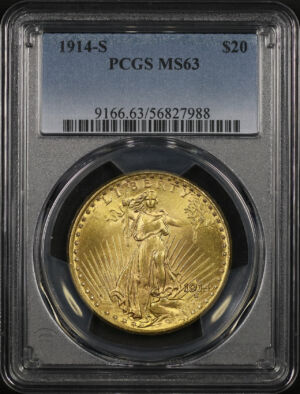 Obverse of this 1914-S St. Gaudens $20 PCGS MS-63
