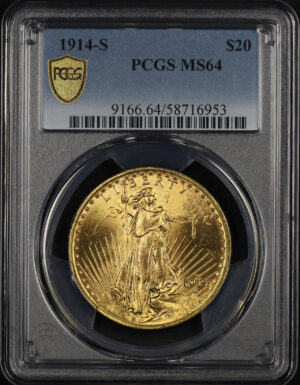 Obverse of this 1914-S St. Gaudens $20 PCGS MS-64