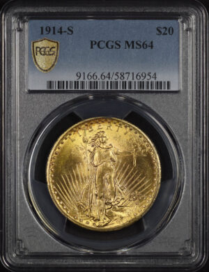 Obverse of this 1914-S St. Gaudens $20 PCGS MS-64